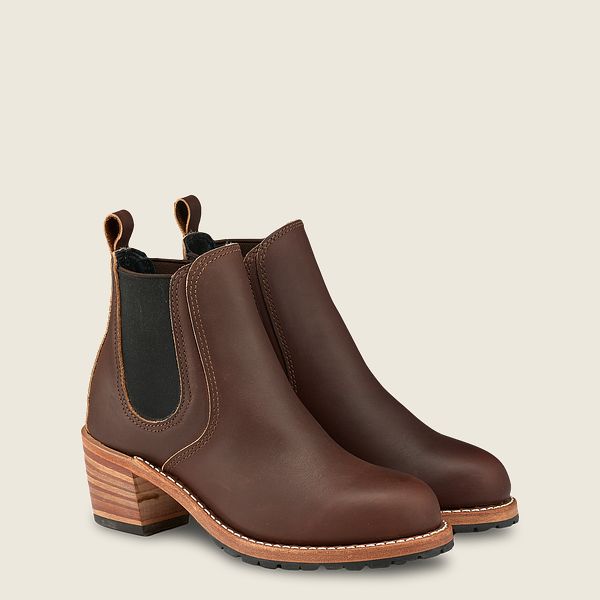 レッド ウィング(Red Wing) Harriet - ヒールオロイジナルレザー ブーツ レディース マホガニー JP91643